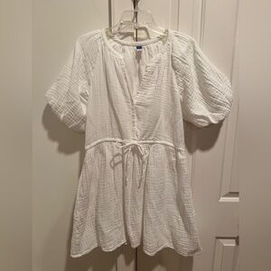 Old Navy white Button-Down Dress with Tie Waist